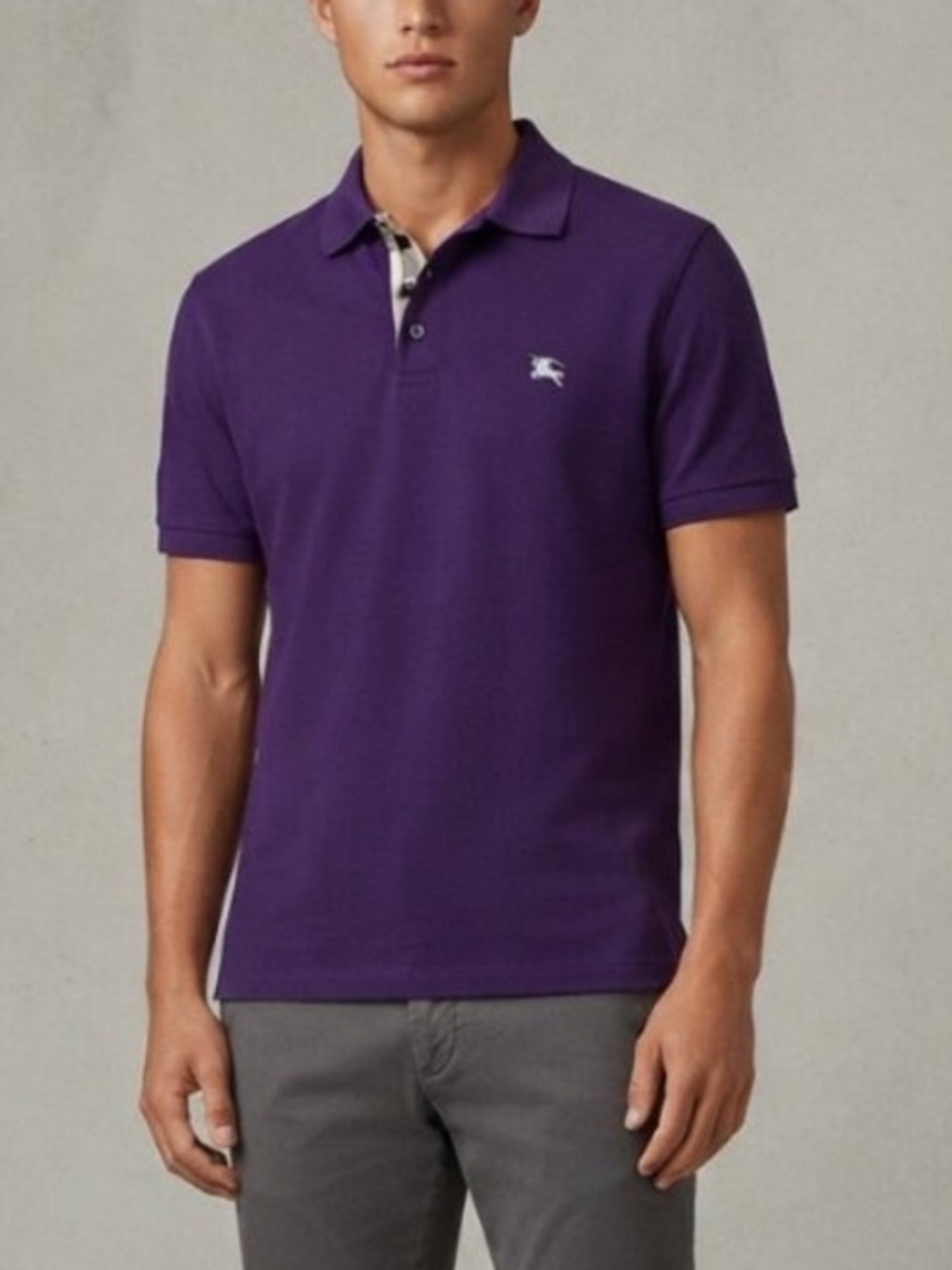 Burberry Men’s Purple Classic Fit Cotton Polo Shirt Size XL 57219